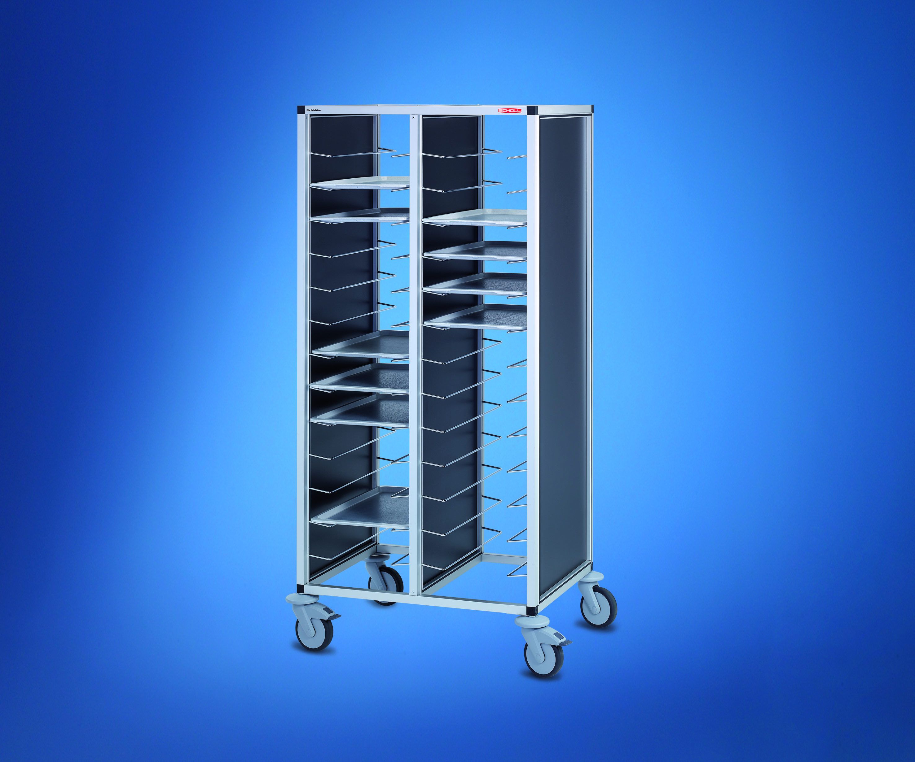 Scholl Tablettwagen RTW - 1 Abteil hintereinander 530 x 370 - Höhe 1450mm