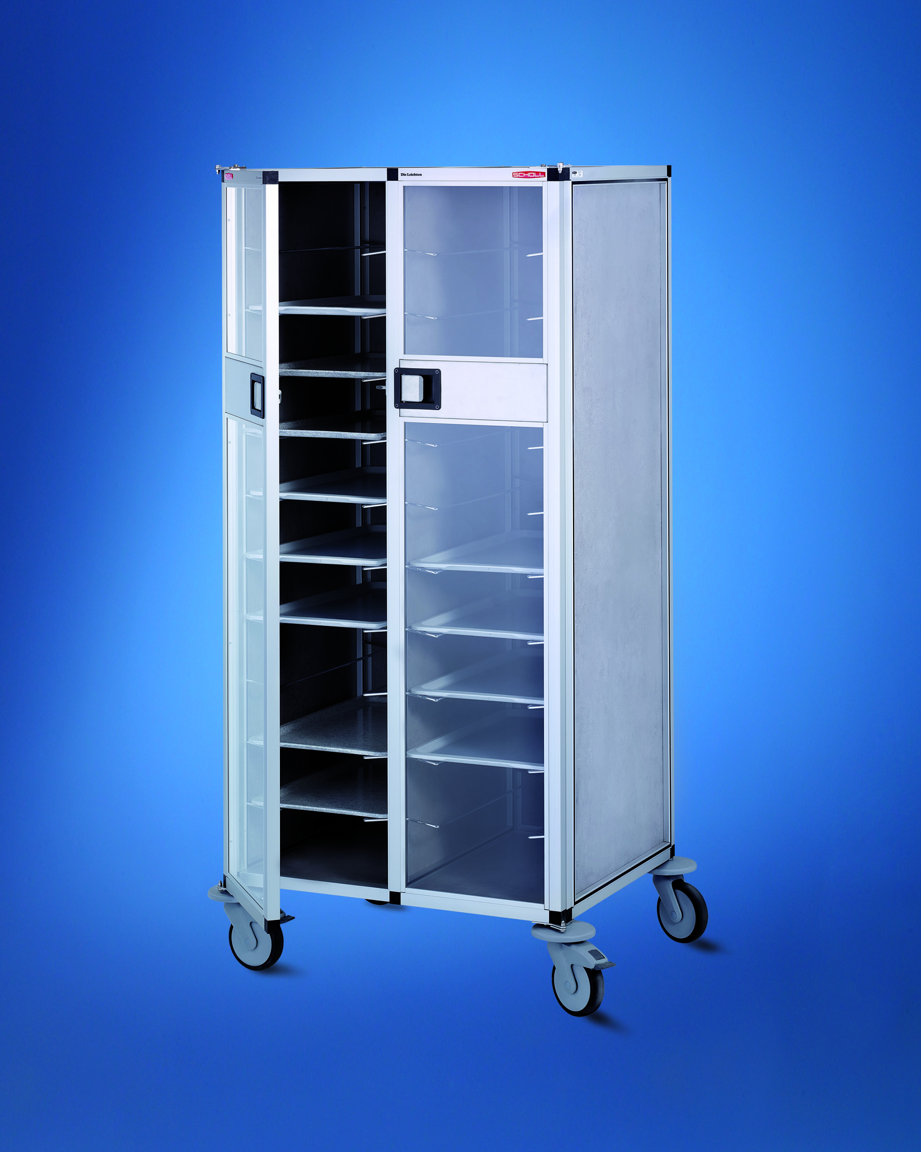 Scholl Tablettwagen RTW - 1 Abteil hintereinander 530 x 370 - Höhe 1450mm
