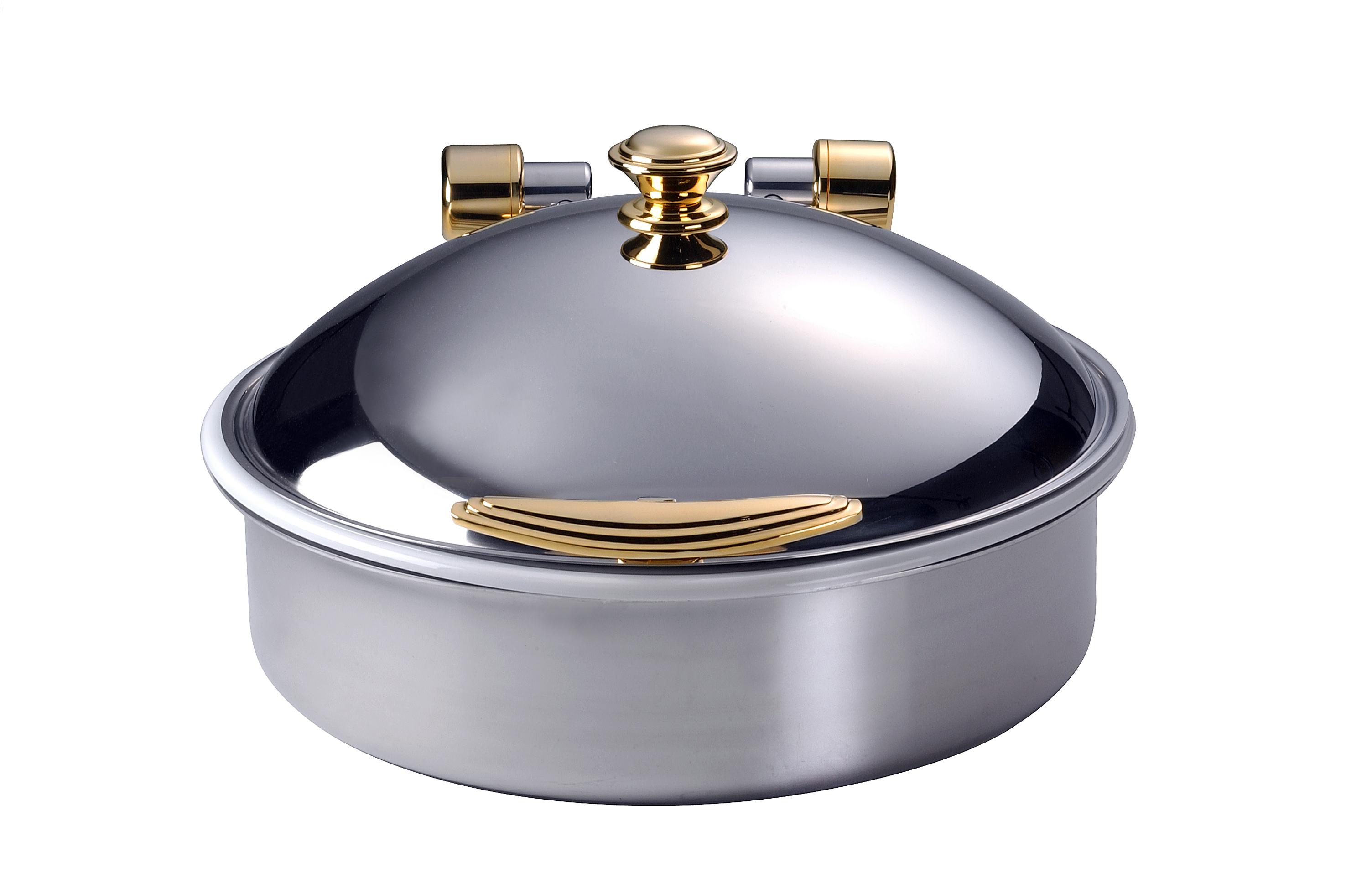 Chafing Dish rund mit Messingbeschlägen Scholl Z0650